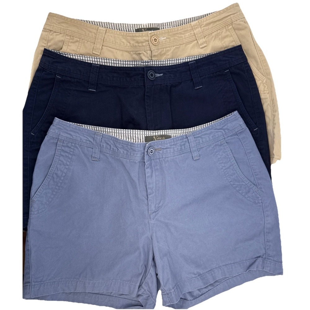 3- Natural Reflections Short Womens 12 Twill Short Pockets Chino Beach Walking
